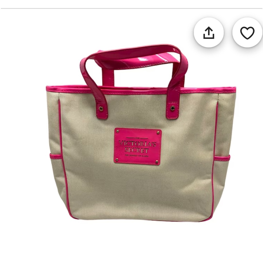 Victoria's Secret Pink and Cream Structured Tote